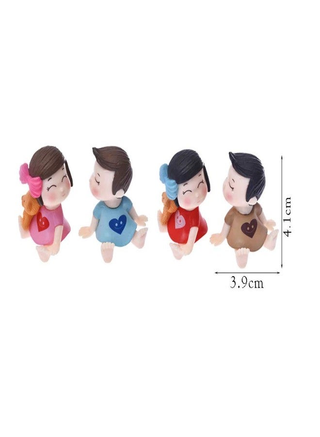 BHOOLU&GOOLU PVC Made Sweety Lovers Couple Figurines Miniatures (2 Pcs Set, Pink & Blue) - Image 3